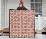 Pretzels Pattern Print Design 04 Premium Quilt