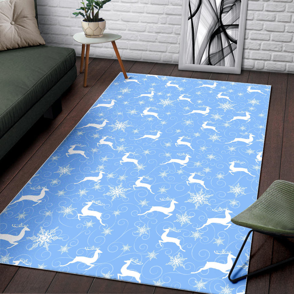 Snowflake Deer Pattern Area Rug