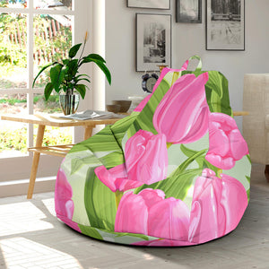 Pink Tulip Pattern Bean Bag Cover