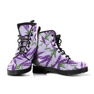 Lavender Pattern Leather Boots