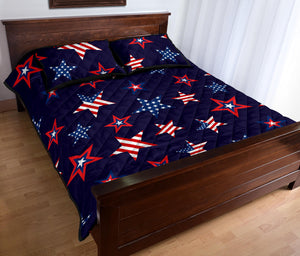 USA Star Pattern Theme Quilt Bed Set