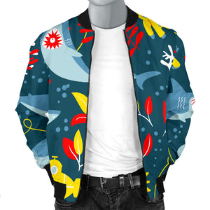 Shark Pattern Men Bomber Jacket