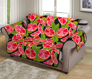 Grapefruit Leaves Pattern Loveseat Couch Cover Protector