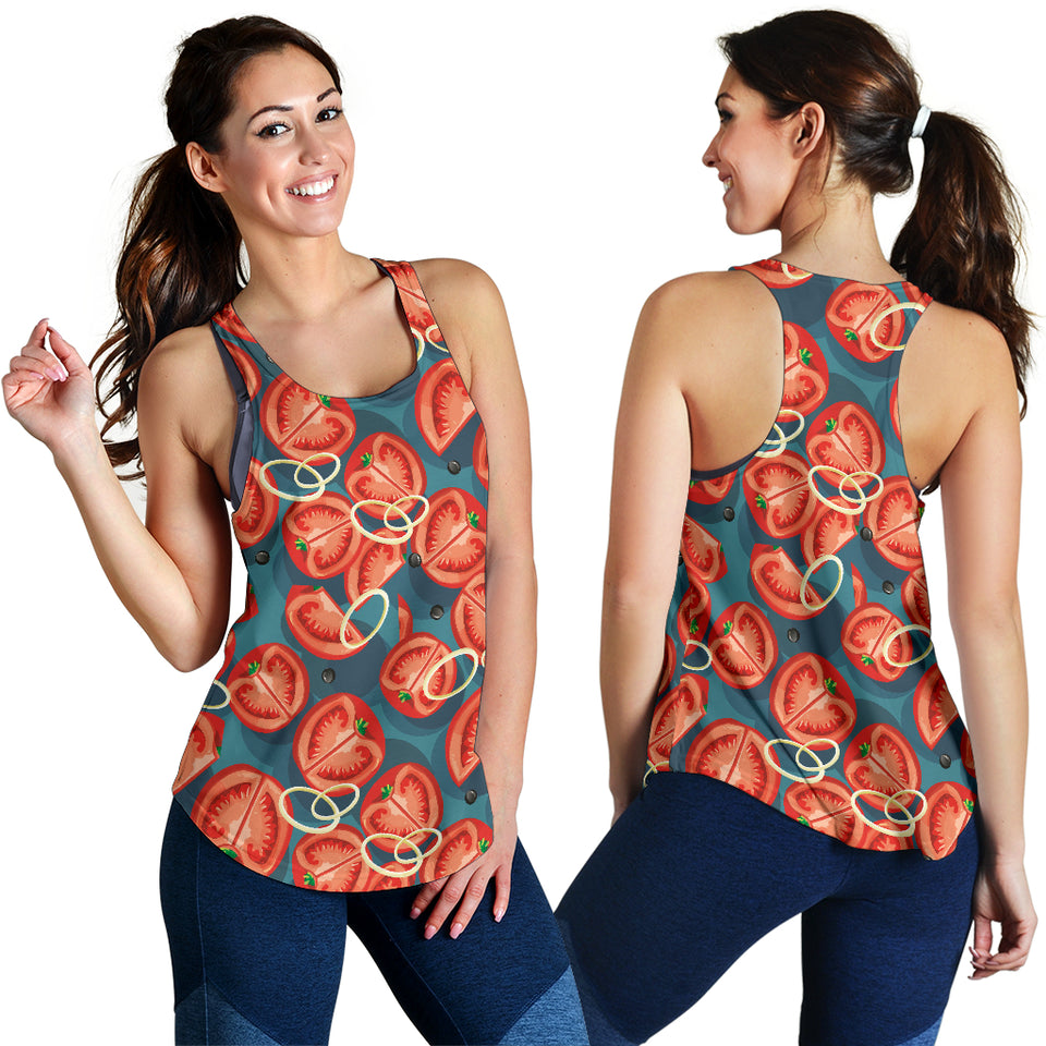 Tomato Pattern Background Women Racerback Tank Top