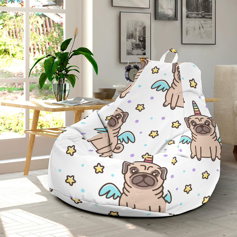 Unicorn Pug Pattern Bean Bag Cover