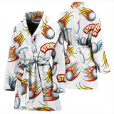 Bowling Strike Pattern Women Bathrobe