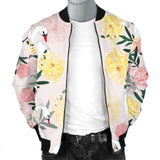 Swan Flower Pattern Men Bomber Jacket