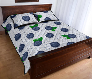 Blueberry Pokka Dot Pattern Quilt Bed Set