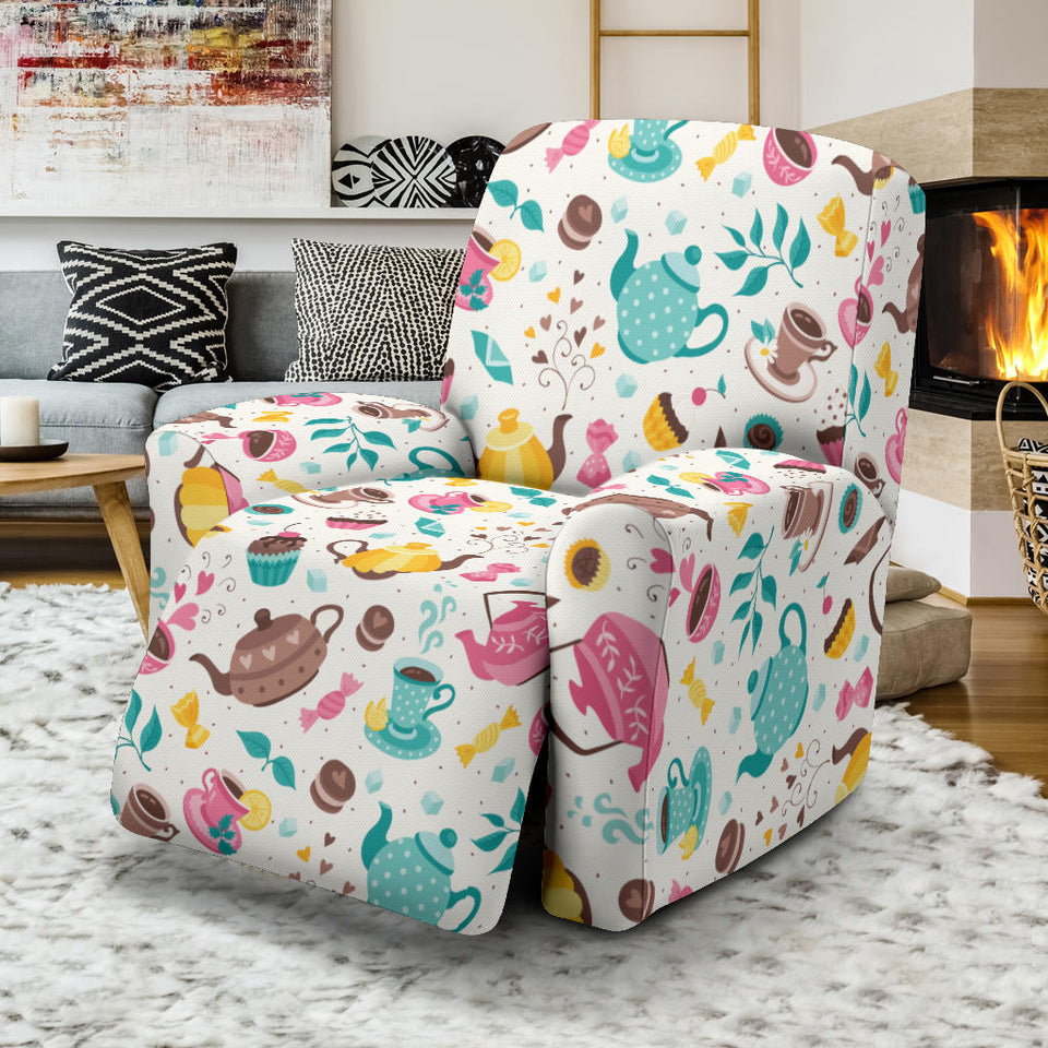 Tea pots Pattern Print Design 05 Recliner Chair Slipcover