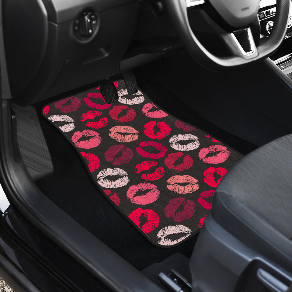 Lips Pattern Print Design 02 Front and Back Car Mats