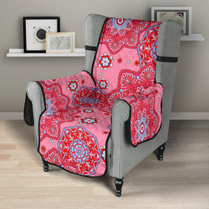 Indian Pink Pattern Chair Cover Protector