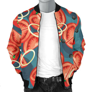 Tomato Pattern Background Men Bomber Jacket