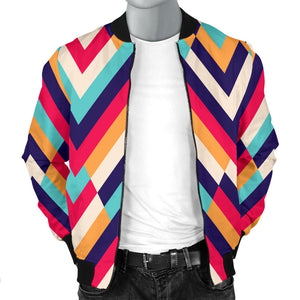 Zigzag Chevron Pattern Background Men Bomber Jacket