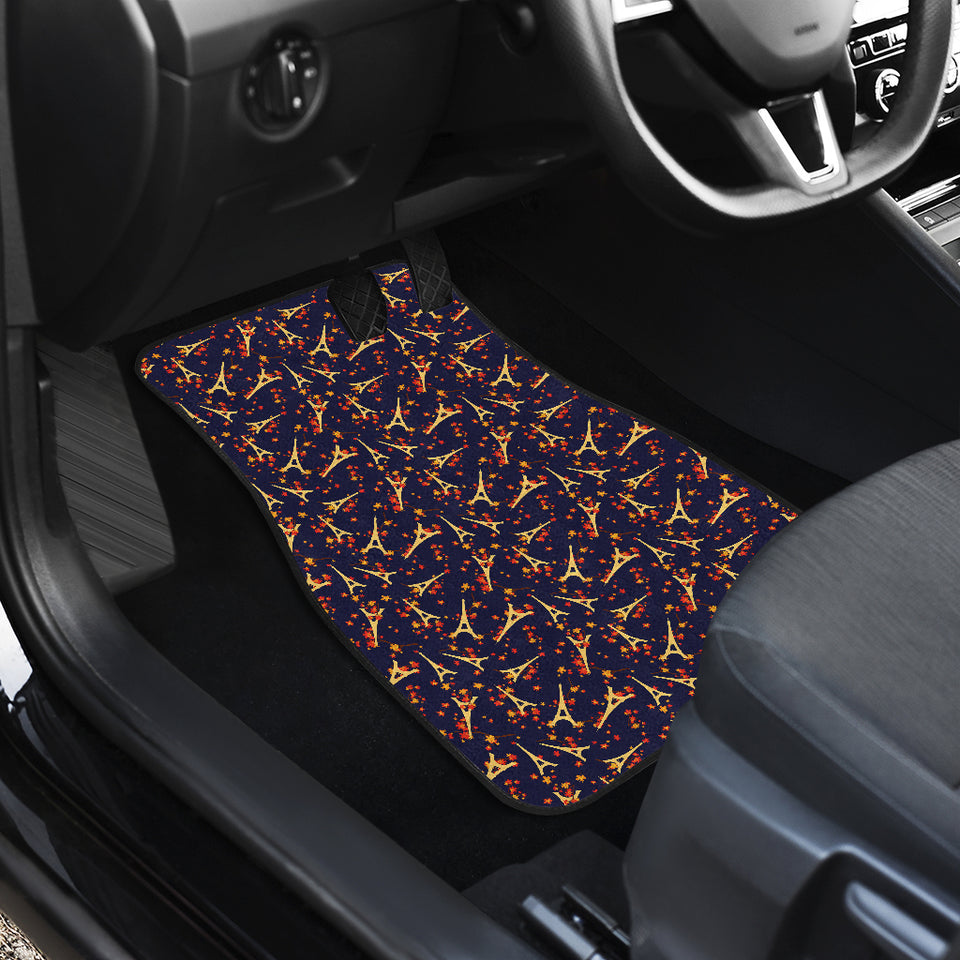 Eiffel Tower Pattern Print Design 02 Front Car Mats