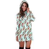 Otter Pattern Background Women Hoodie Dress