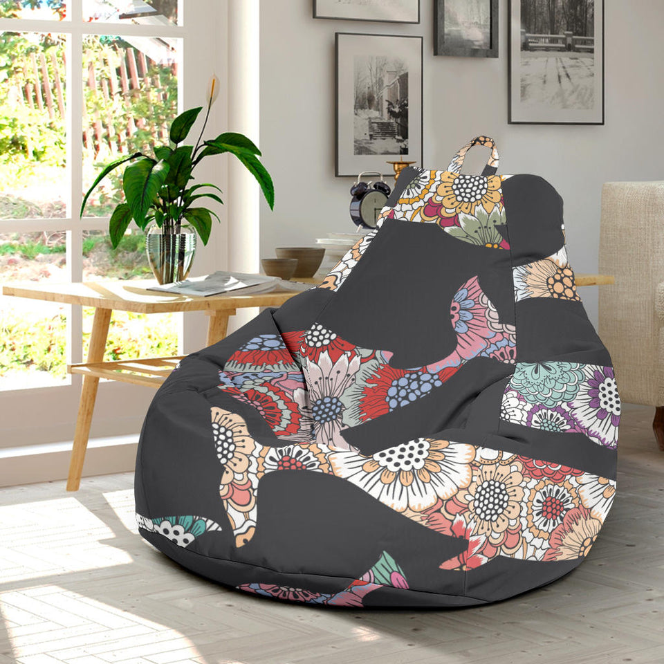 Whale Flower Tribal Pattern Bean Bag Cover