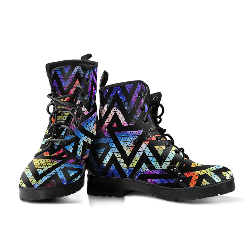 Space Colorful Tribal Galaxy Pattern Leather Boots