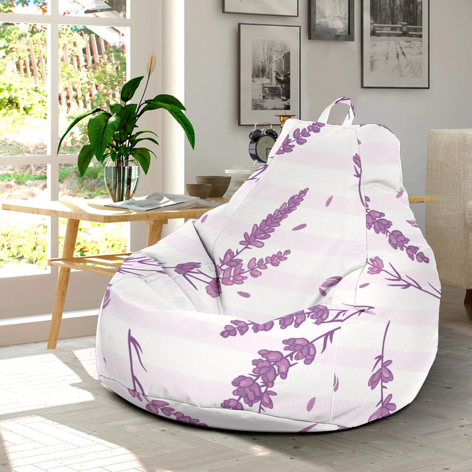 Lavender Pattern Stripe Background Bean Bag Cover