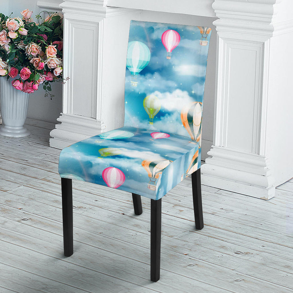 Hot Air Balloon in Night Sky Pattern Dining Chair Slipcover