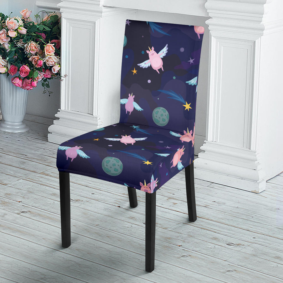 Pig Pattern Print Design 05 Dining Chair Slipcover