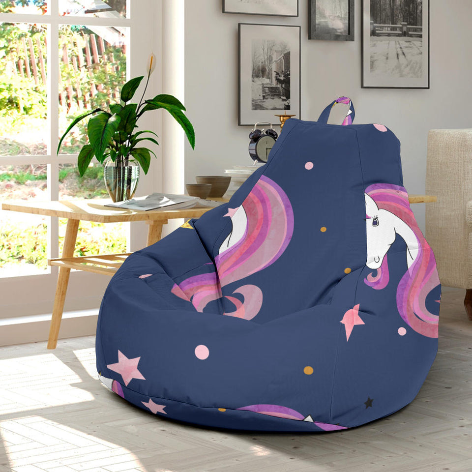 Unicorn Head Pattern Bean Bag Cover