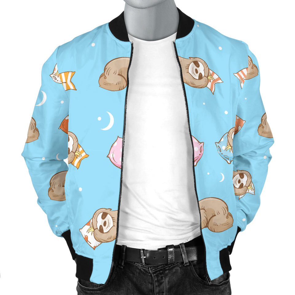 Sleep Sloth Pattern Men Bomber Jacket