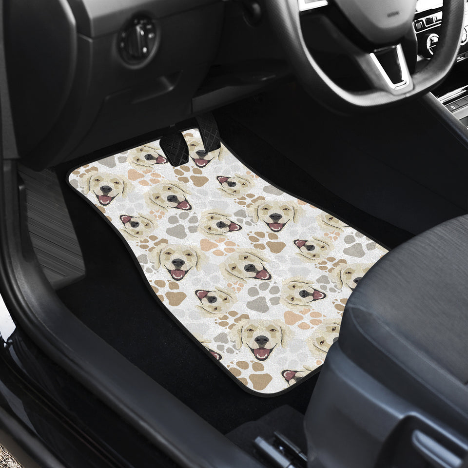 Golden Retriever Pattern Print Design 02 Front and Back Car Mats