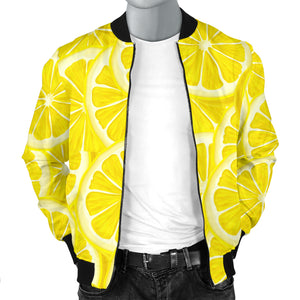 Sliced Lemon Pattern Men Bomber Jacket