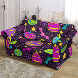 Halloween Pumpkin Bat Pattern Loveseat Couch Slipcover