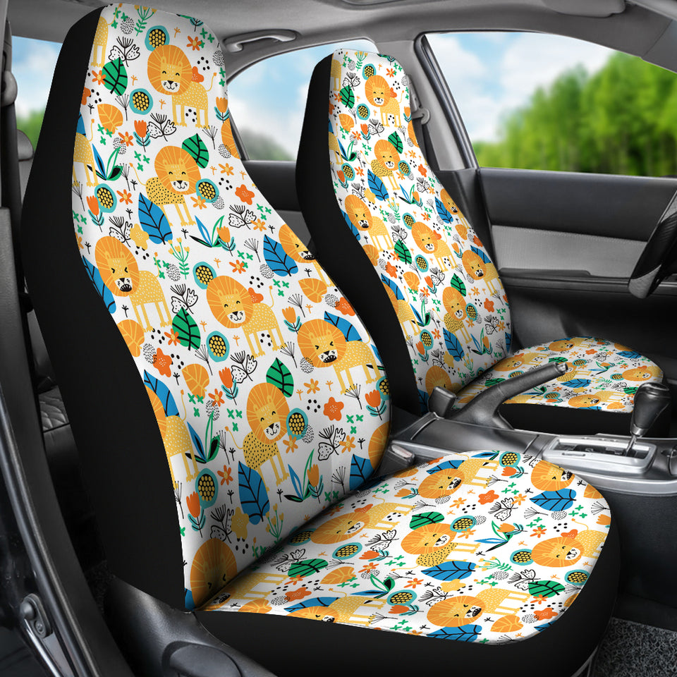 Lion Pattern Print Design 02 Universal Fit Car Seat Covers