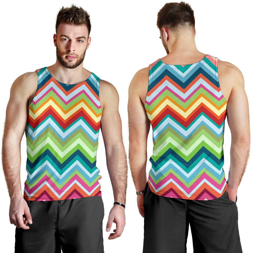 Rainbow Zigzag Chavron Pattern Men Tank Top