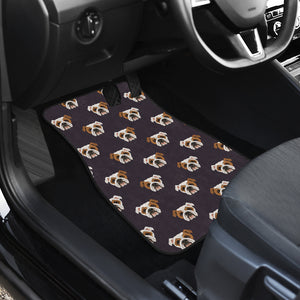 English Bulldog Pattern Print Design 03 Front and Back Car Mats