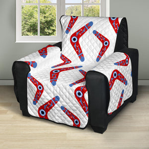 Boomerang Aboriginal Pattern White Background Recliner Cover Protector