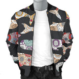 Whale Flower Tribal Pattern Men Bomber Jacket