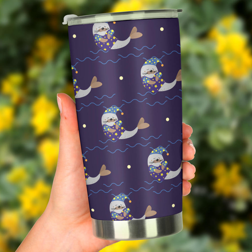 Sleeping Sea Lion Pattern Tumbler