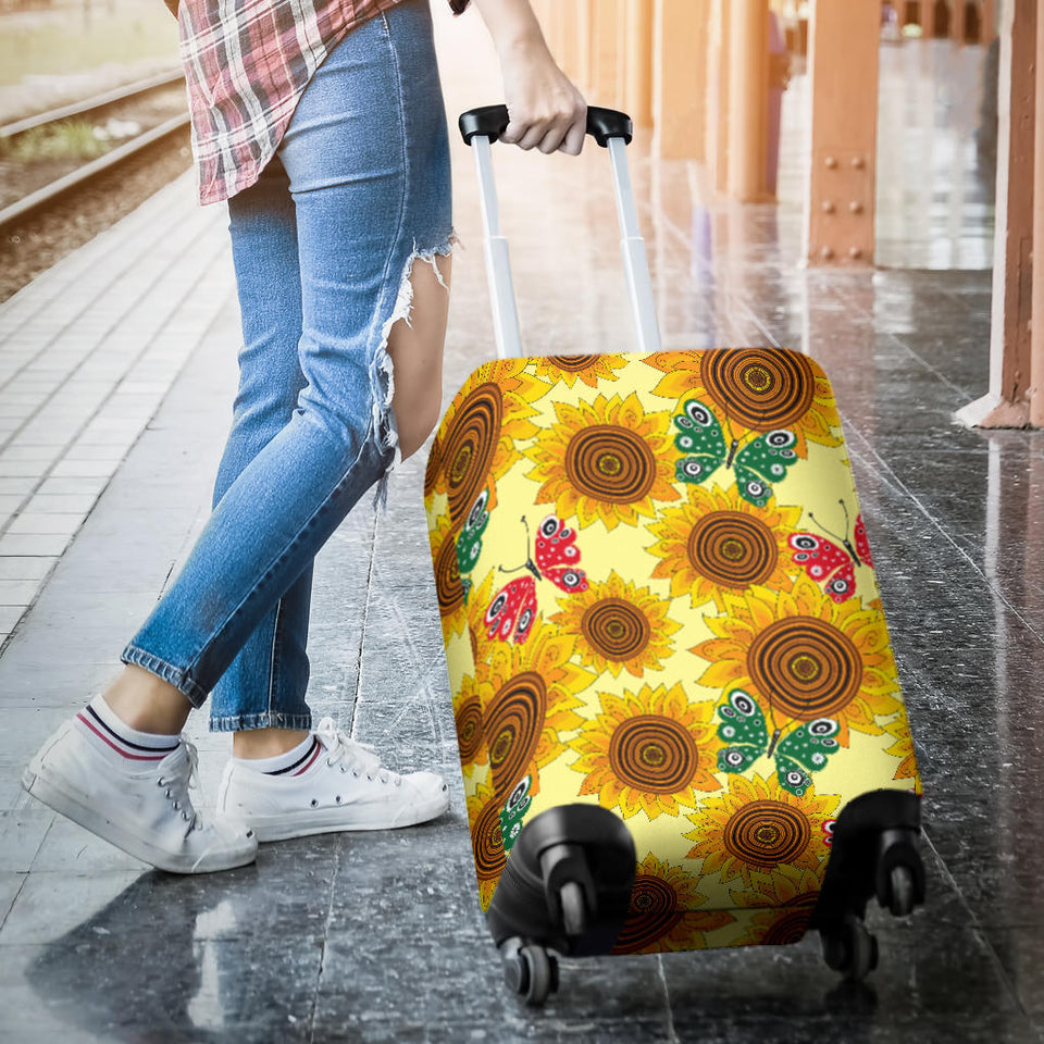 Sunflower Butterfly Pattern Luggage Covers