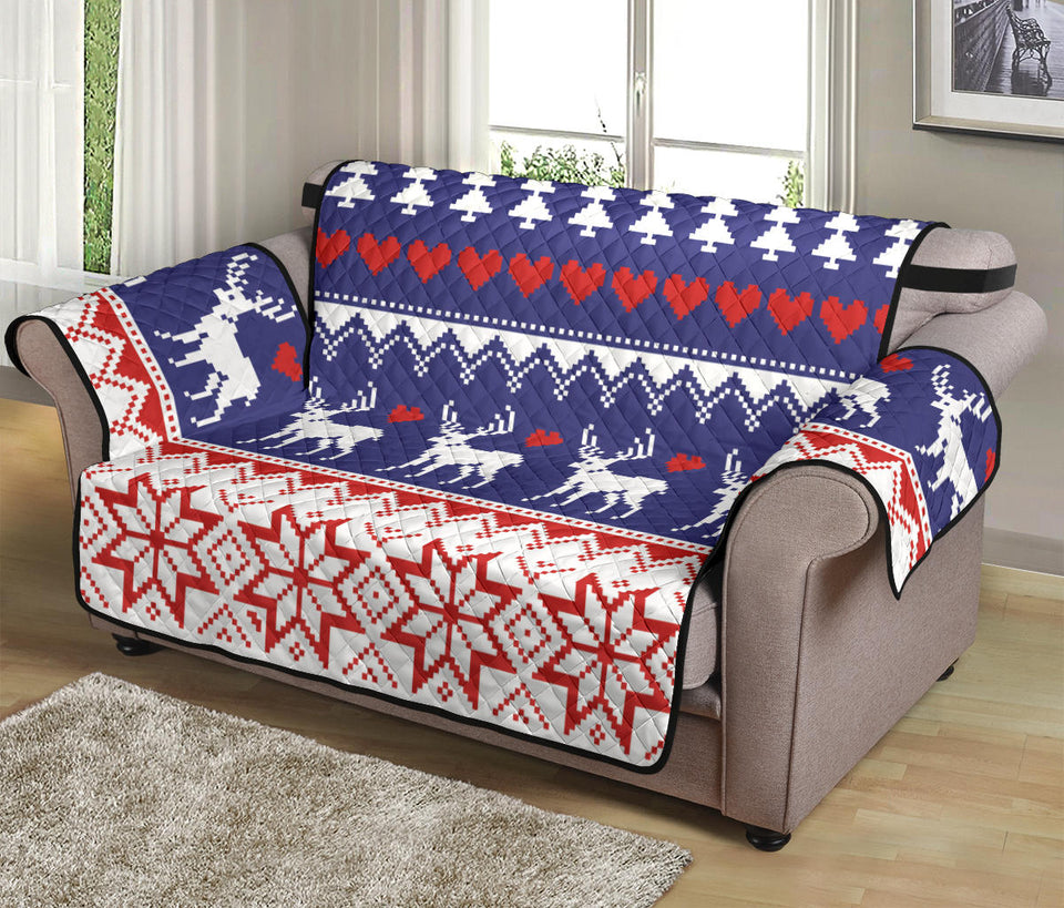 Deer Sweater Printed Pattern Loveseat Couch Cover Protector