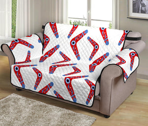 Boomerang Aboriginal Pattern White Background Loveseat Couch Cover Protector