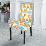 Giraffe Pattern Print Design 05 Dining Chair Slipcover