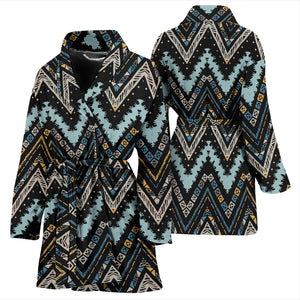 Zigzag Chevron African Afro Dashiki Adinkra Kente Women Bathrobe