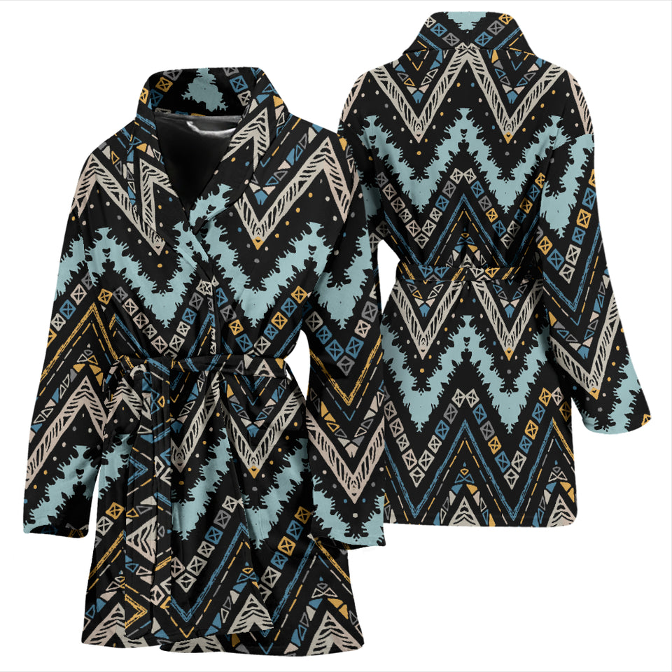 Zigzag Chevron African Afro Dashiki Adinkra Kente Women Bathrobe