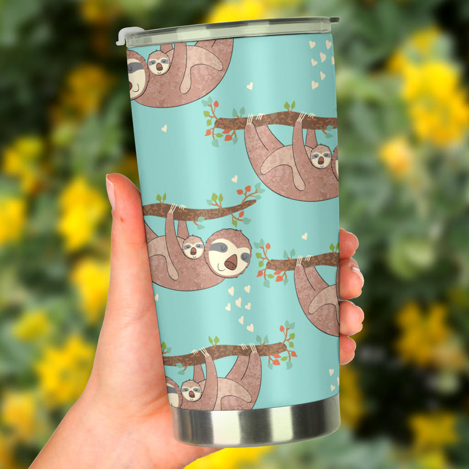 Sloth Mom and baby Pattern Tumbler