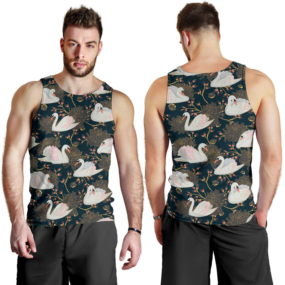 Swan Pattern Men Tank Top