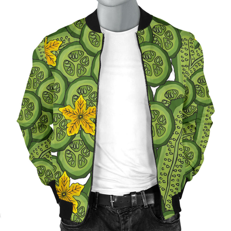 Cucumber Pattern Theme Men Bomber Jacket