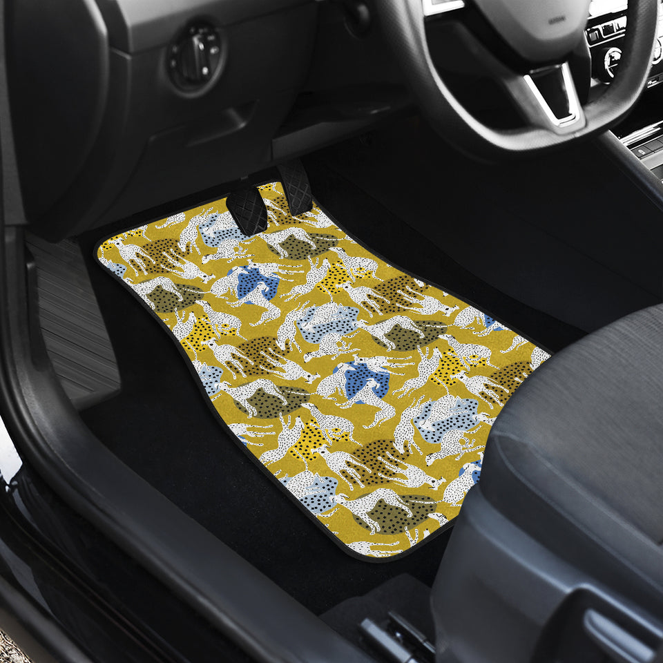 Greyhound Pattern Print Design 02 Front Car Mats