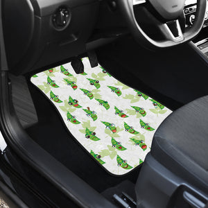 Green Peas Pattern Print Design 04 Front and Back Car Mats