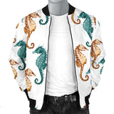 Seahorse Pattern Background Men Bomber Jacket