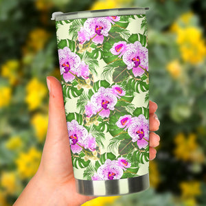 Orchid Leaves Pattern Tumbler