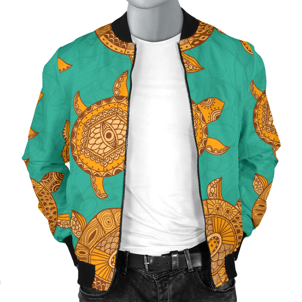 Sea Turtle Tribal Aboriginal Pattern Men Bomber Jacket