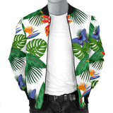 Heliconia Butterfly Leaves Pattern Men Bomber Jacket